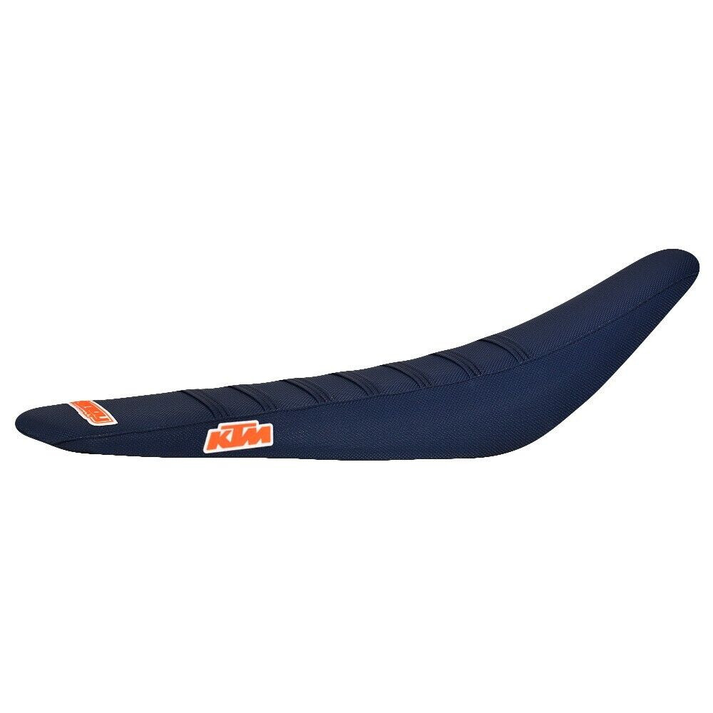 2001-2004 KTM SX 125-300 SEAT COVER KTM BLUE / KTM BLUE RIBS ORANGE LOGO - #73 2001-2004 KTM SX 125-300 SEAT COVER KTM BLUE / KTM BLUE RIBS ORANGE LOGO - #73