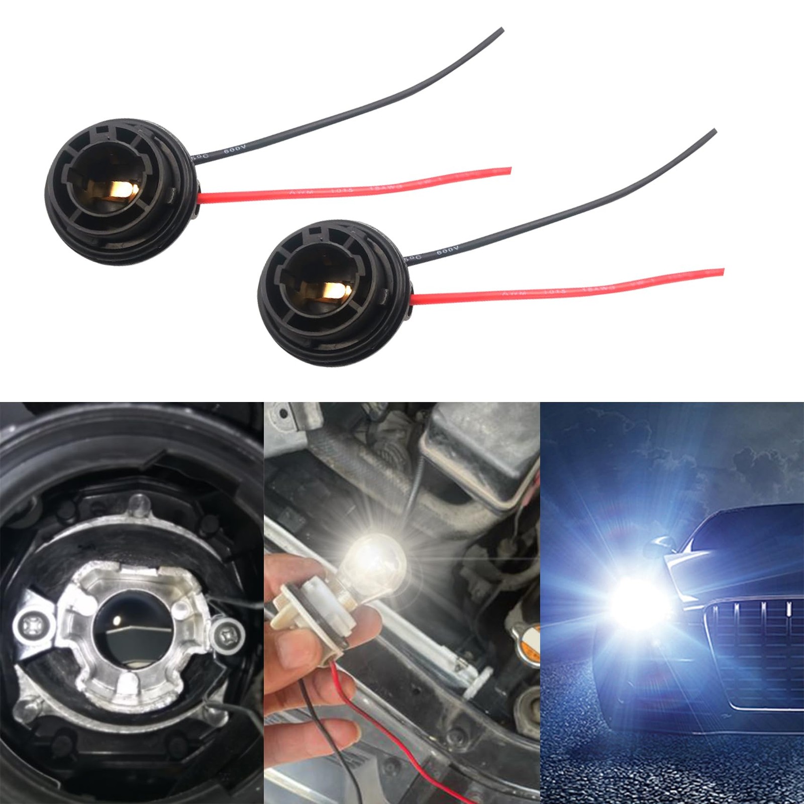WINUERK 2PCS 1156 LED Bulb Socket, BAU15S PreWired Plugs Harnesses Connectors... WINUERK 2PCS 1156 LED Bulb Socket, BAU15S PreWired Plugs Harnesses Connectors...