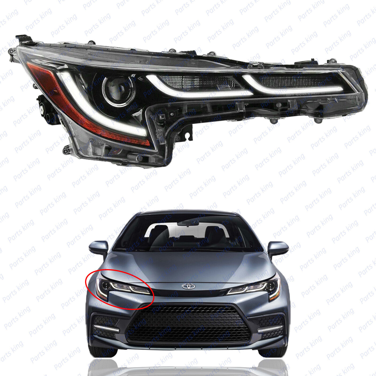 For 2020 2021 Toyota Corolla SE XLE XSE Headlight Headlamp LED Passenger Side