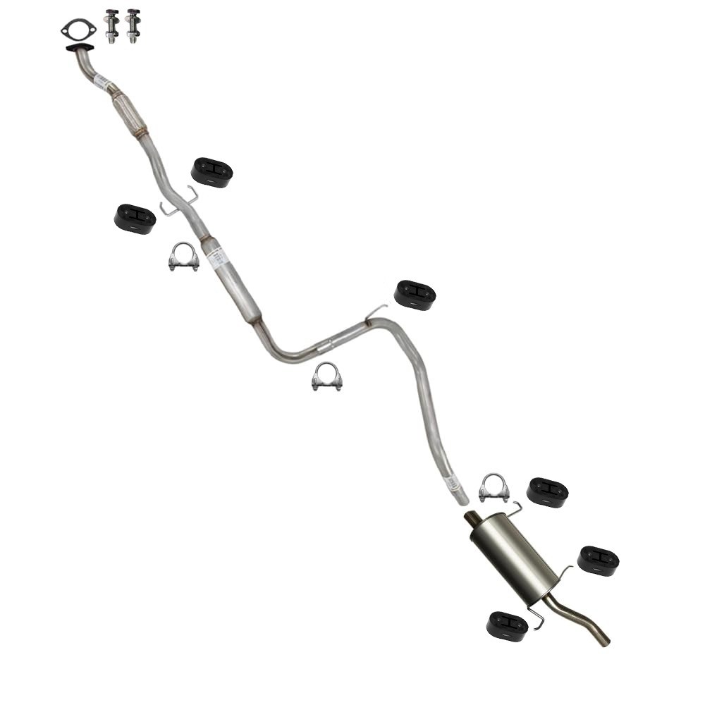 Stainless Steel Resonator Pipe Muffler Kit w/ Hangers fits: 1997-02 Escort 2.0L