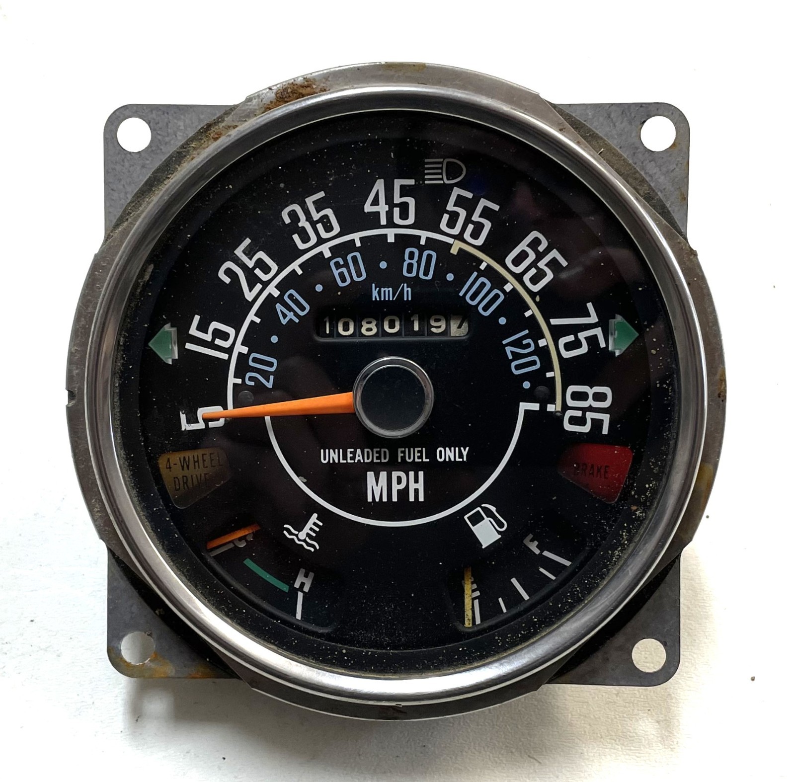 Jeep CJ Speedometer Odometer CJ5 CJ7 CJ8 Fuel Temperature Gauge 85 mph 108,019