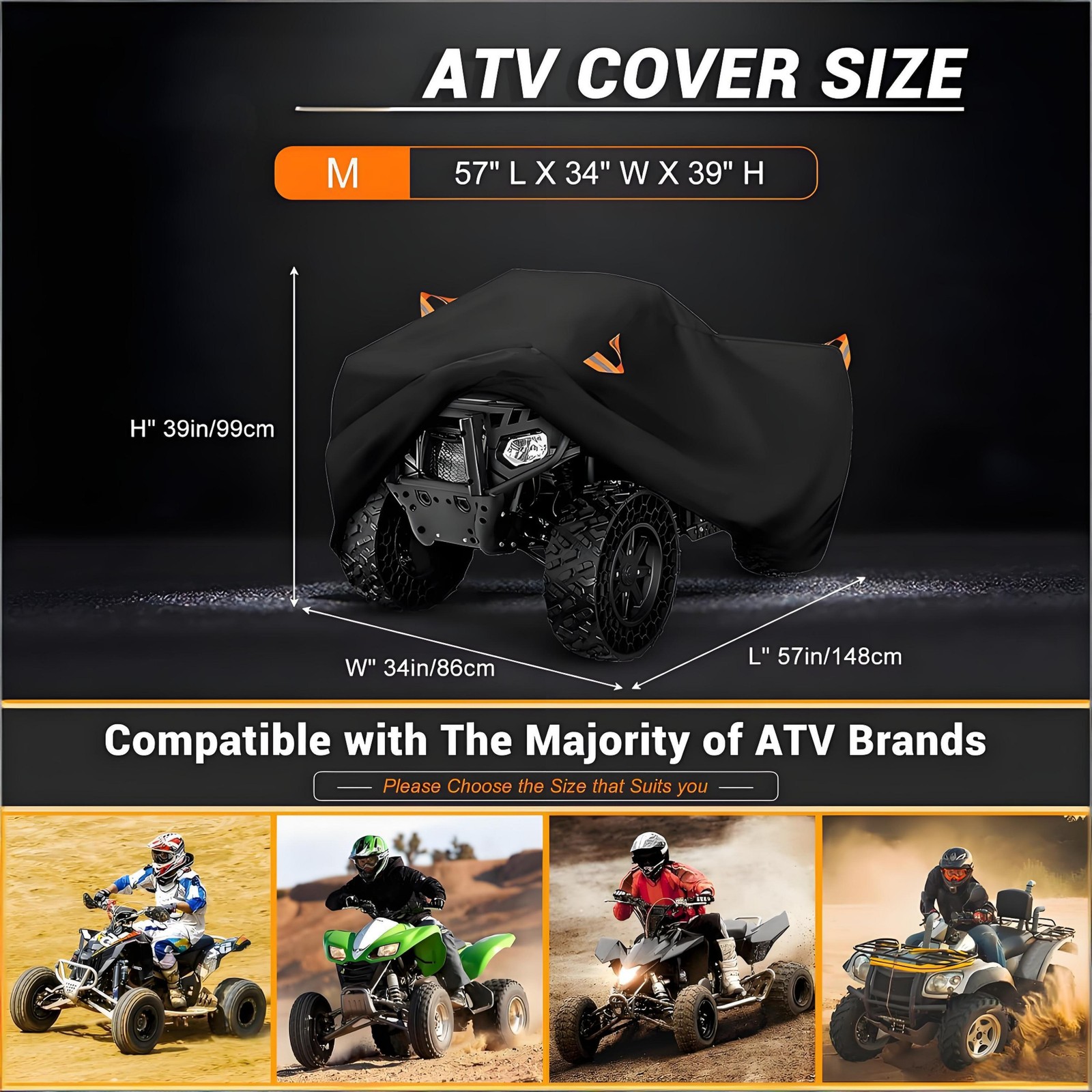 NEVERLAND ATV Cover Fits Most Quads Waterproof UV M Size
