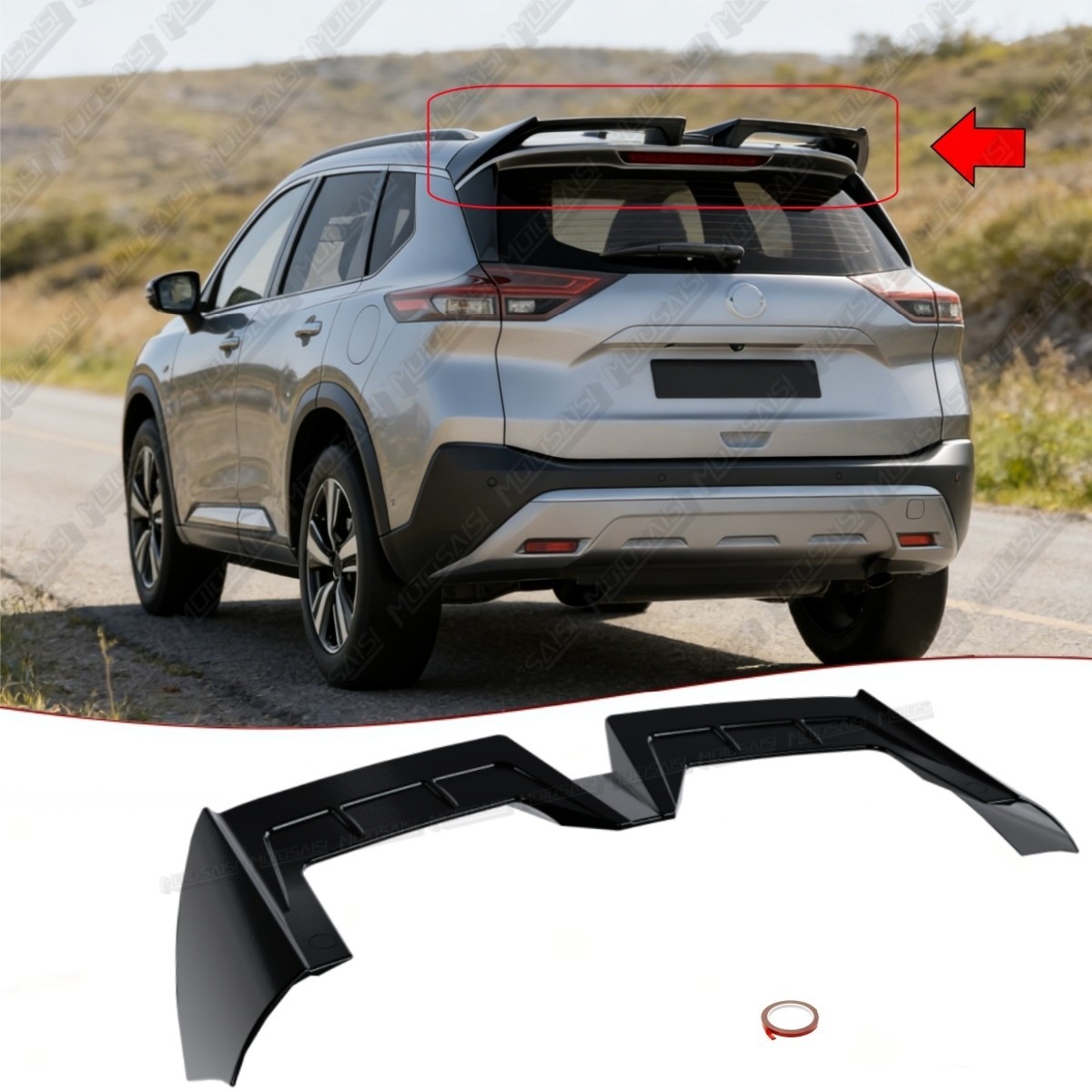 Gloss Black Rear Roof Spoiler For Nissan Rogue 2021-2026 Rear Window Roof Wing
