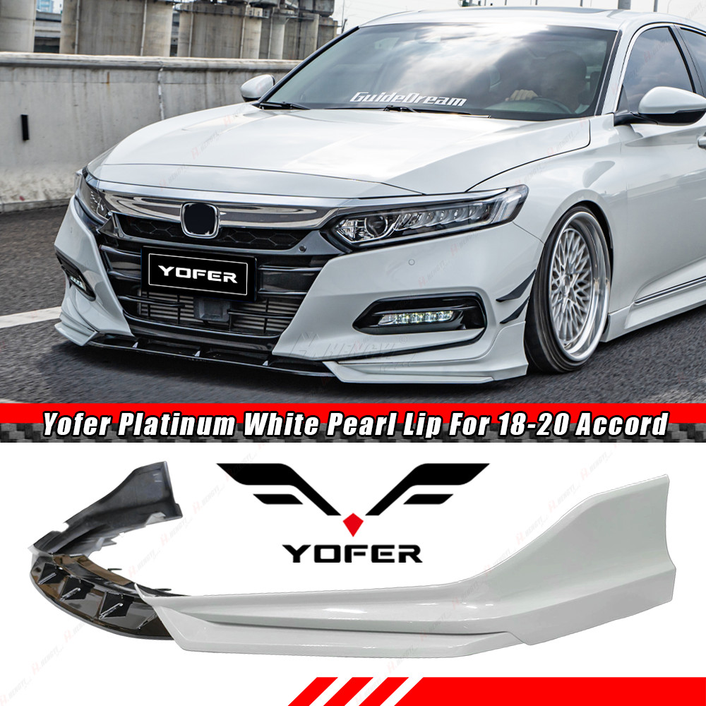 Yofer Platinum White Pearl JDM Front Bumper Lip Splitter Kit For 2018-20 Accord