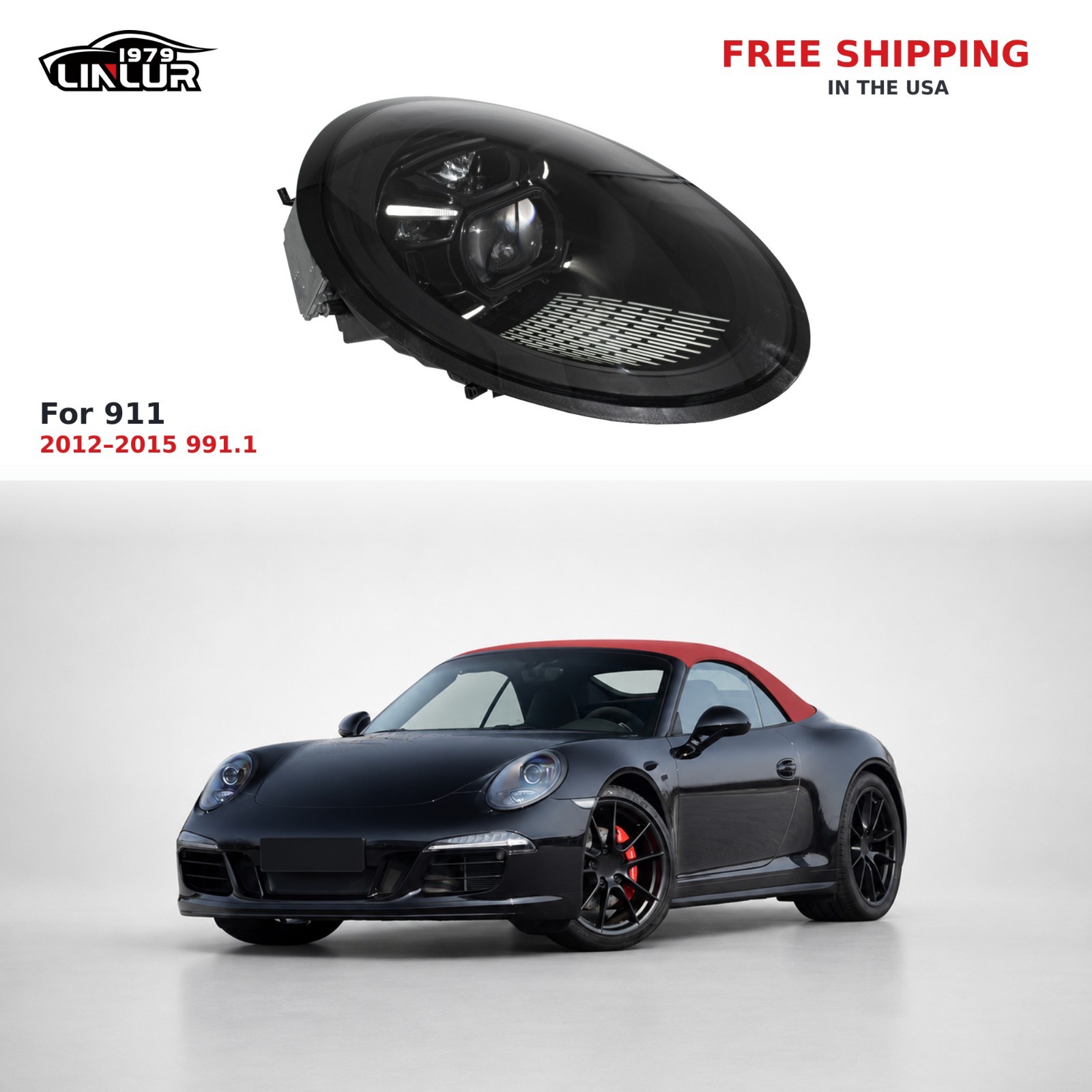 Pair Matrix LED Headlights For 2012-2015 Porsche 911 991.1 Orginal Xenon W/O DRL