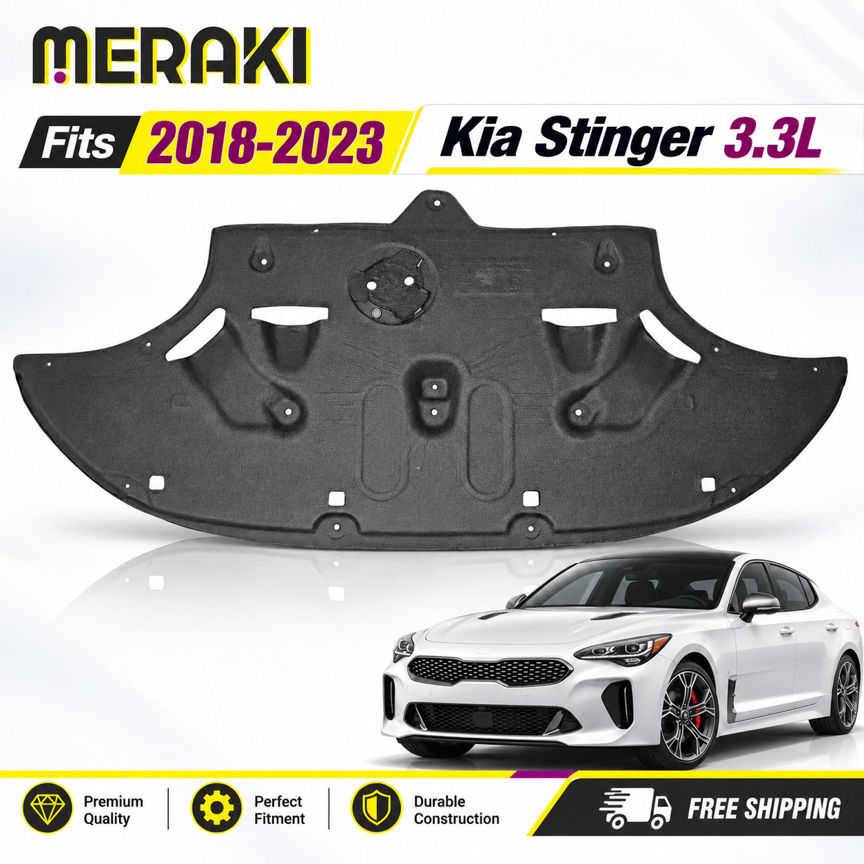 For 2018-2023 Kia Stinger 3.3L Panel Under Cover Engine Splash Shield 29110J510