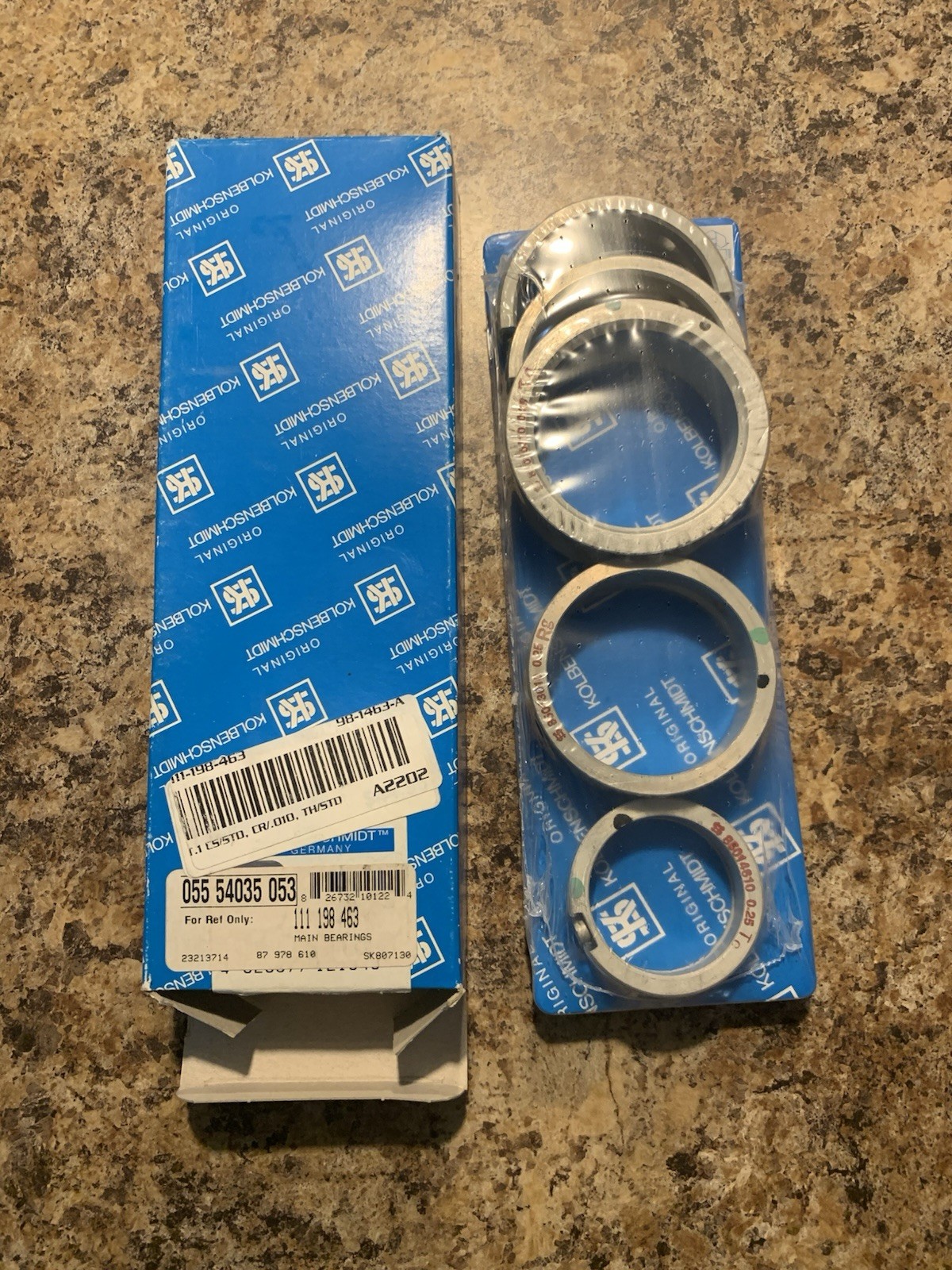 KOLBENSCHMIDT  Steel Backed Split Main Bearing 111198463 - STD, STD, 0.25mm