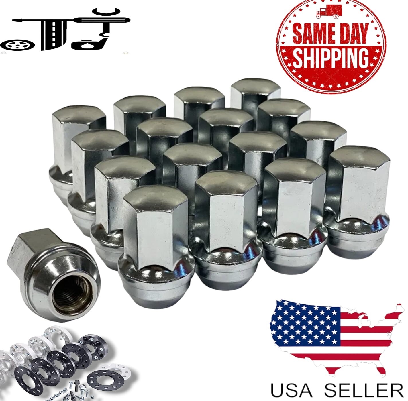 20PC CHROME OEM/FACTORY STYLE 14X1.5 LUG NUTS FIT CADILLAC ATS-V CT6 CTS XTS