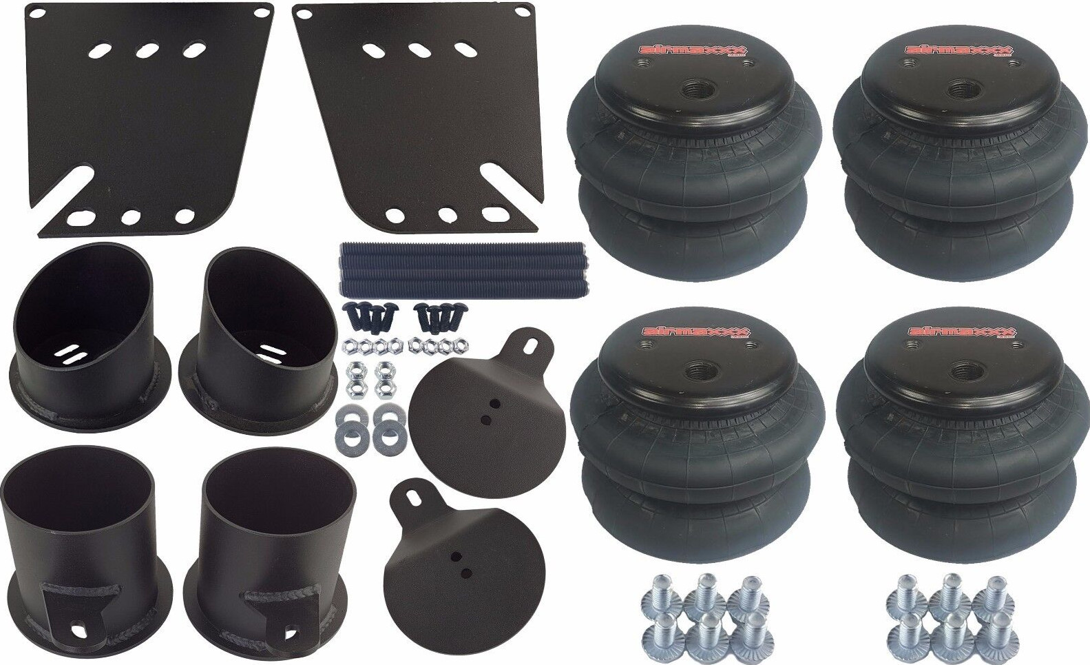 Front & Rear Air Ride Suspension Brackets & 4 2600 Bags For 1958-64 Chevy Impala