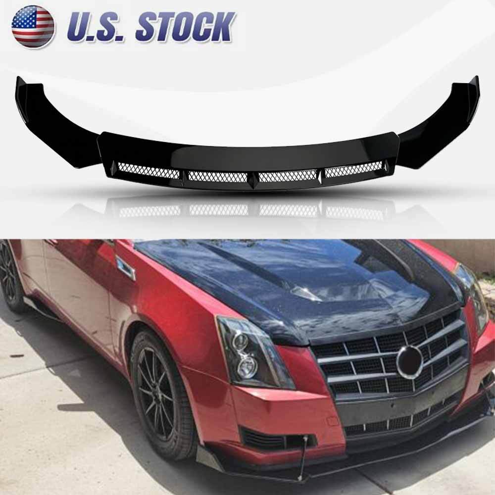 For Cadillac CTS 2008-2013 Front Bumper Lip Splitter Chin Spoiler Kit Glossy BE