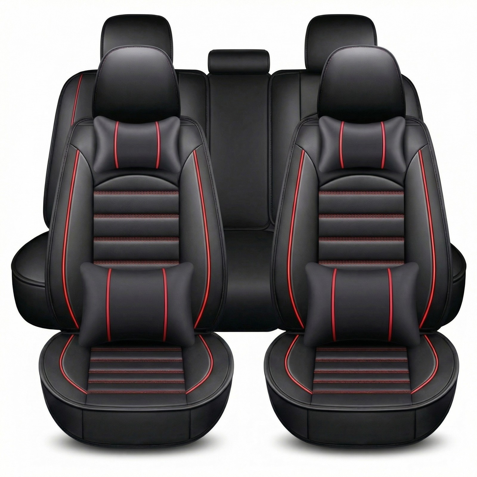 Luxury Leather Car Seat Covers Full Set 5 Seat Cushion Protector Universal Luxury Leather Car Seat Covers Full Set 5 Seat Cushion Protector Universal