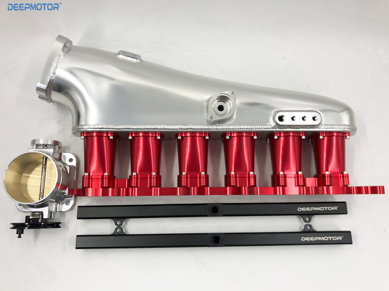 Deepmotor CNC 2JZ-GE Intake Manifold Fuel Rail Throttle Body Set 12 Injectors