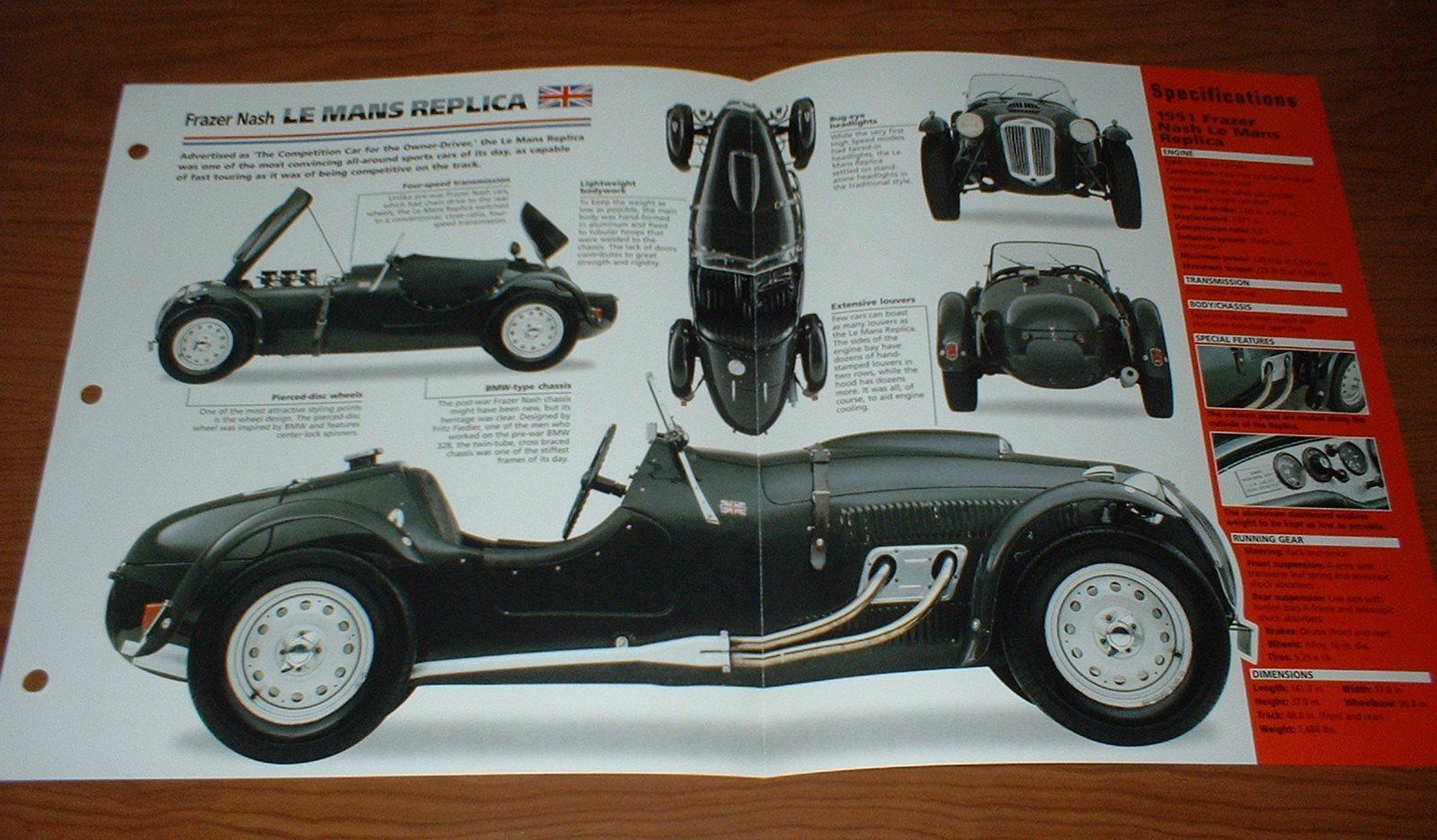 1951 FRAZER NASH LE MANS REP SPEC SHEET BROCHURE PHOTO POSTER PRINT INFO 51