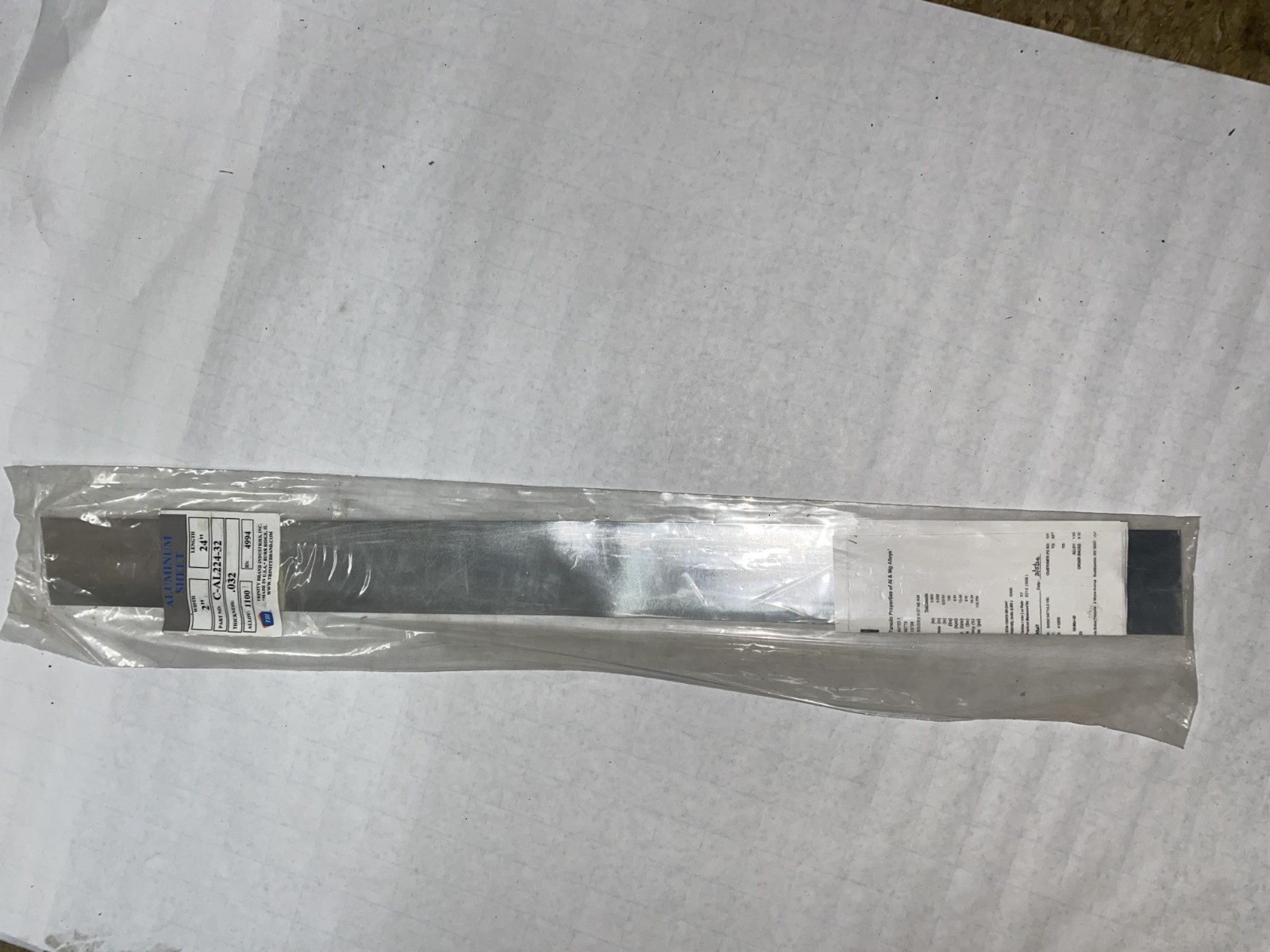 C-AL224-32 Aluminum 1100 Flat Bar Stock 2