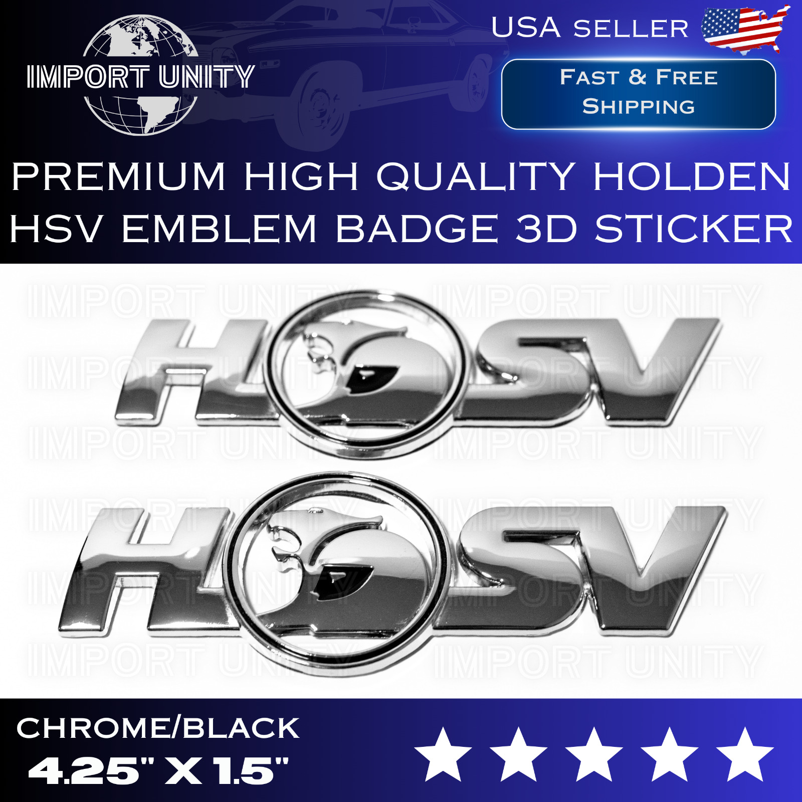 2X PREMIUM HOLDEN HSV Emblem Badge 3D Sticker For Trunk Tailgate PONTIAC GTO G8