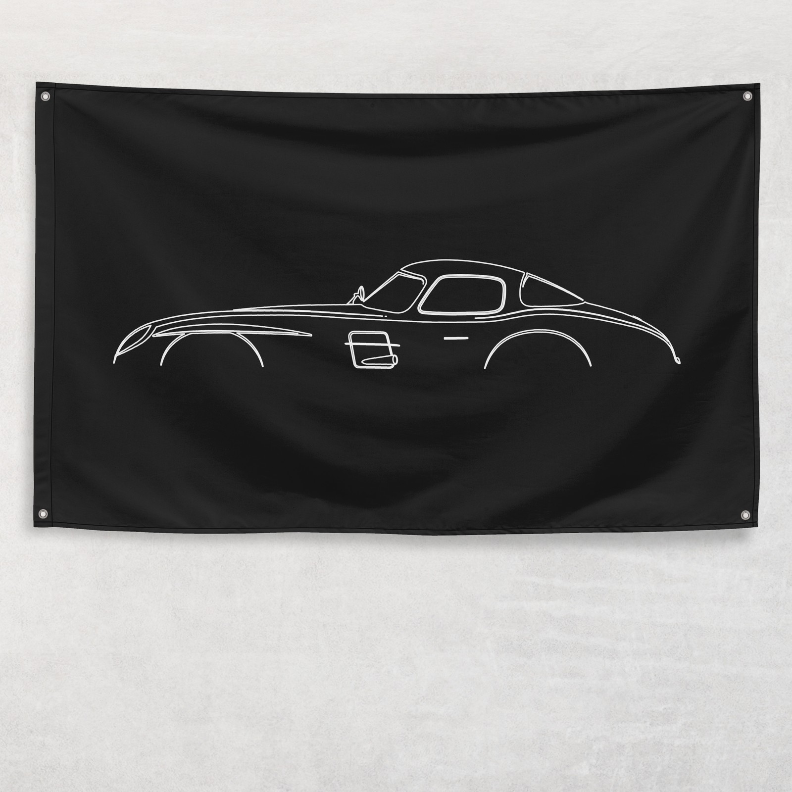 300 SLR Uhlenhaut Coupe W196 1954-1955 Flag 3x5 ft Banner Car Silhouette Garage