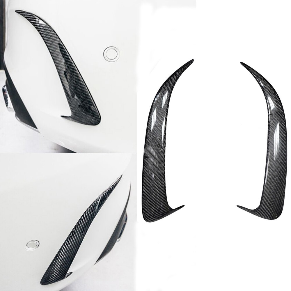 Fit 14-17 For Benz W205 C63 C43 AMG Sedan Carbon Fiber Rear Bumper Fins Splitter