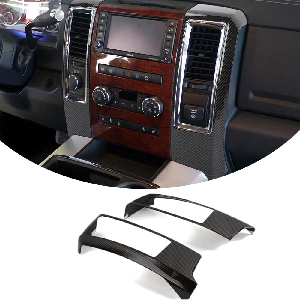 2pcs/set Center Console Navigation Panel Trim Sticker For Dodge RAM 1500 2010-12