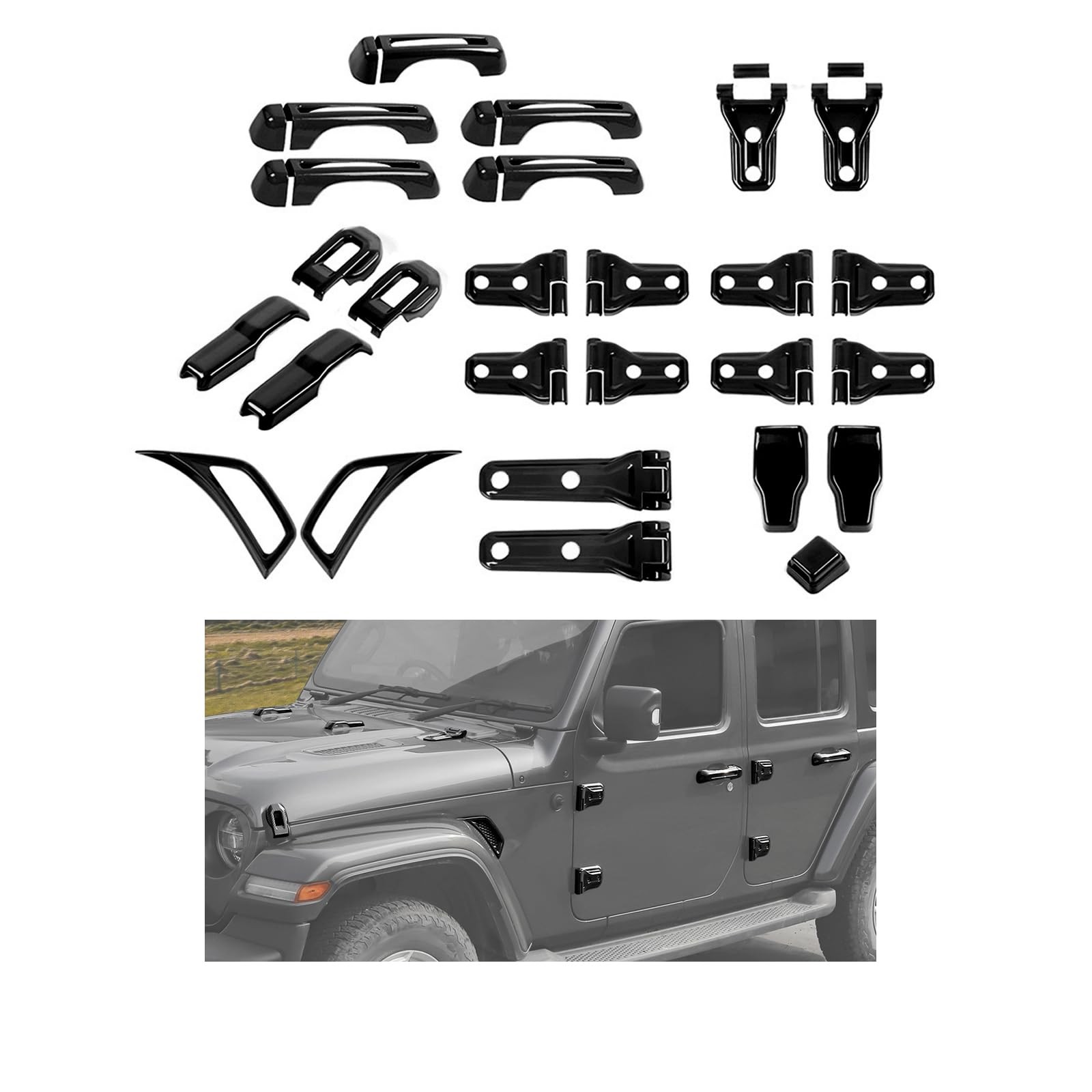 CheroCar 43PCS Full Set Exterior Trim Kit  Tire Bracket,Fender Vent Cover Trim
