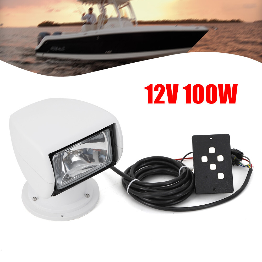 360° Remote Control Spotlight Searchlight Marine Boat Truck Spot Light 100W 12V