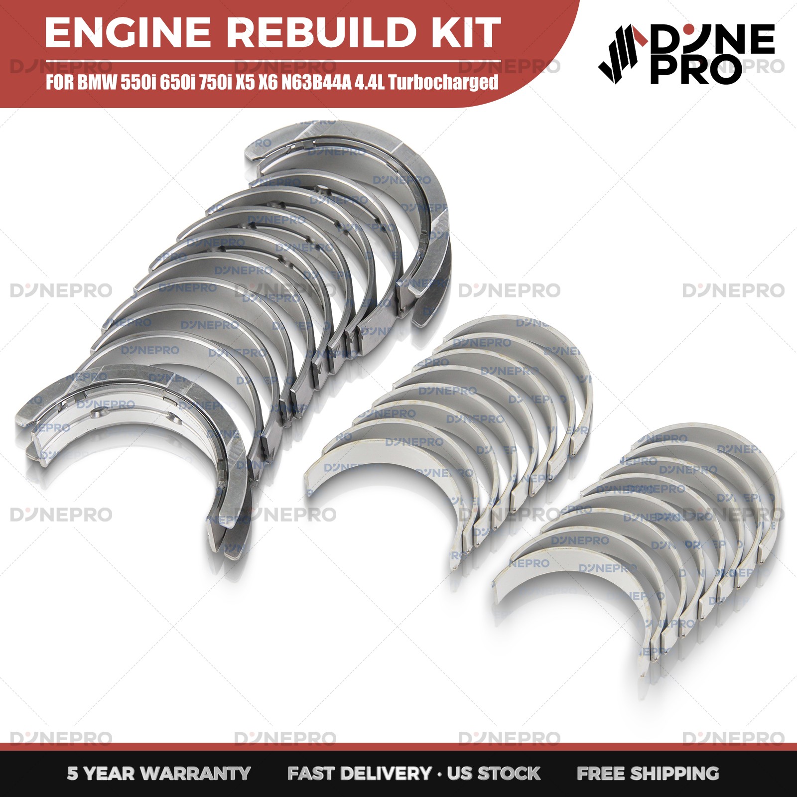 For BMW 550i 650i 750i X5 X6 Connecting Rod & Main Crank Bearings 4.4L N63 V8