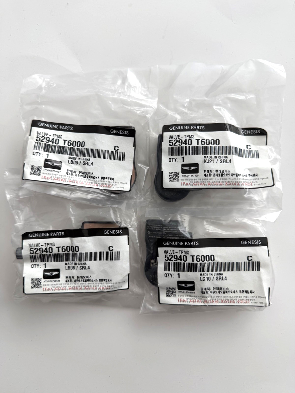 GENUINE OEM TPMS Valve (4PCS)  52940-T6000 for 21-26 Hyundai Genesis G80 GV70