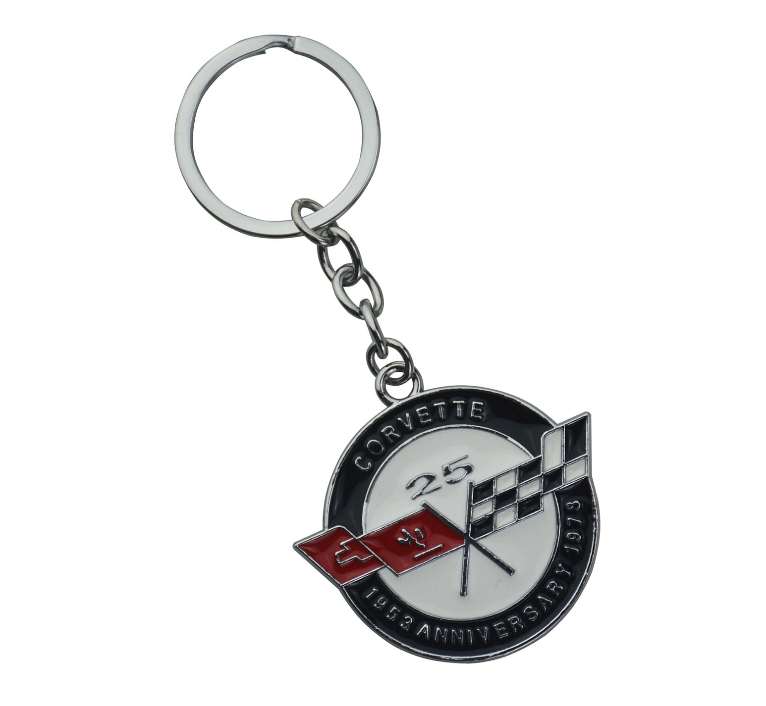 1X For 1978 C3 Corvette 25th Anniversary keychain Car Alloy Key Chain Ring Gif