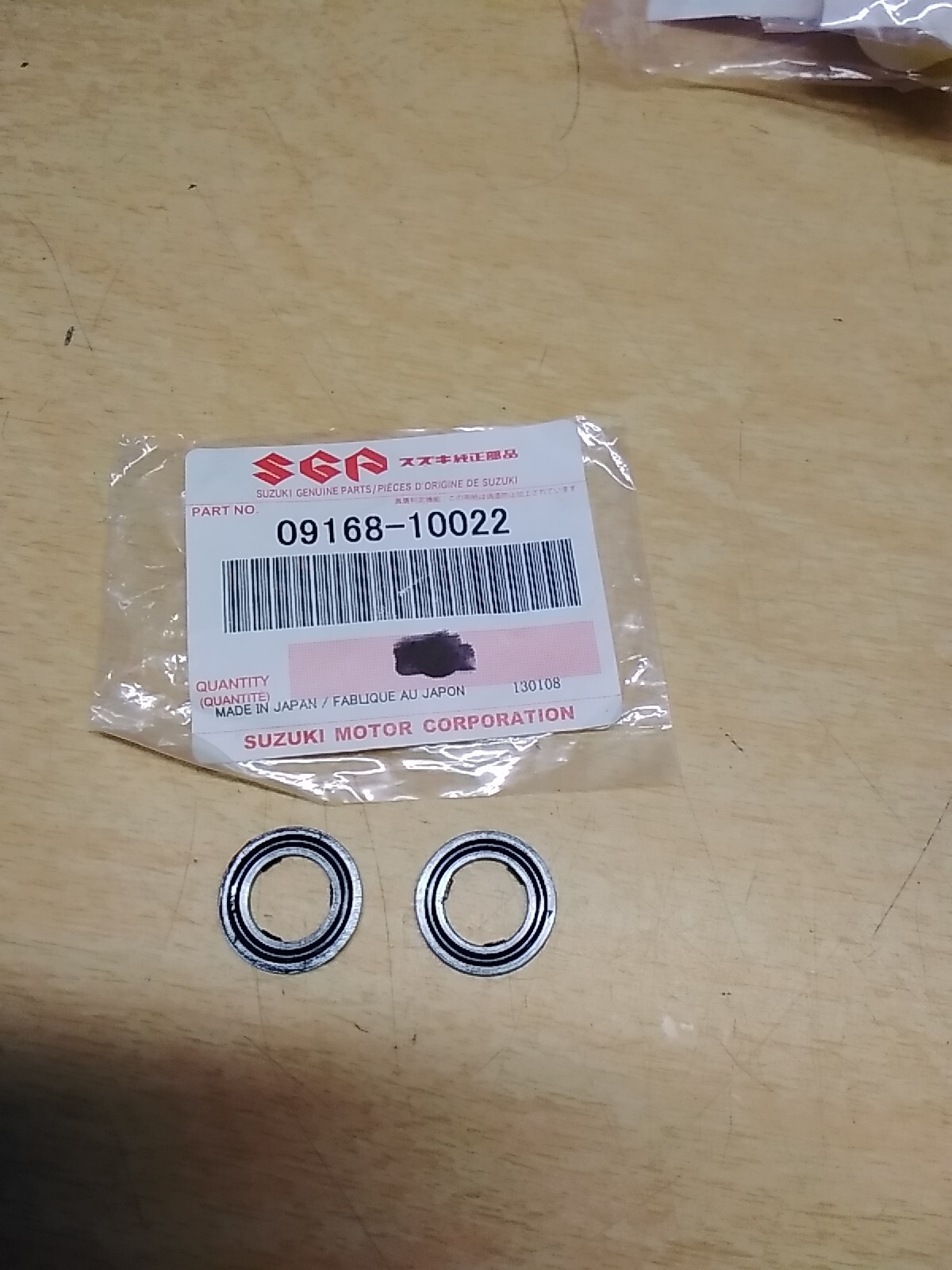 Lot Of 2 Suzuki Motor Corporation OEM  Gasket 09168-10022