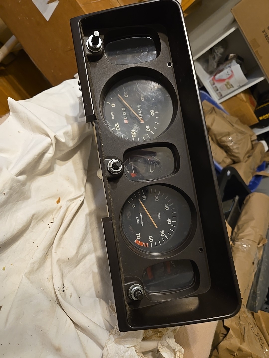 1975-1978 Lancia Beta Coupe Speedometer 0 Miles W Tach Veglia Borletti Restored 