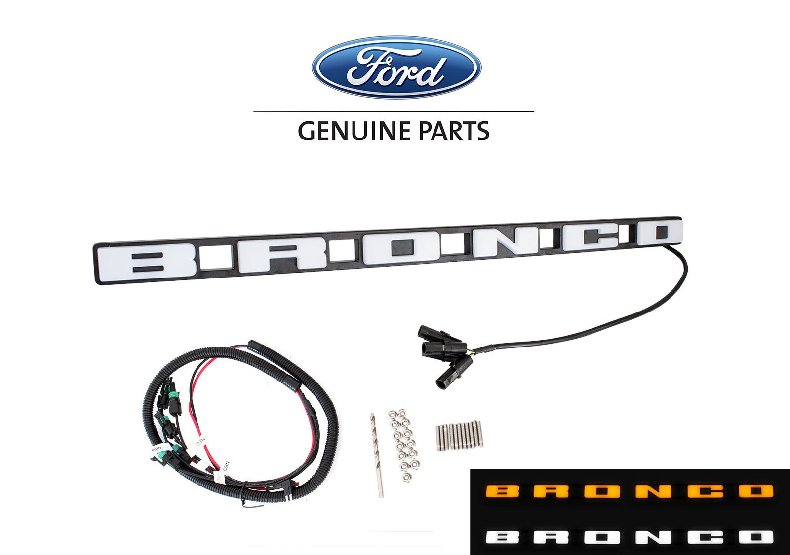 2021-2026 Ford Bronco OEM VN2DZ-8A224-A LED Light Up Grille Emblem Letters