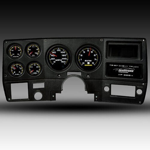 1973-1987 Chevy Truck Analog gauge cluster replacement, Black Faceplate