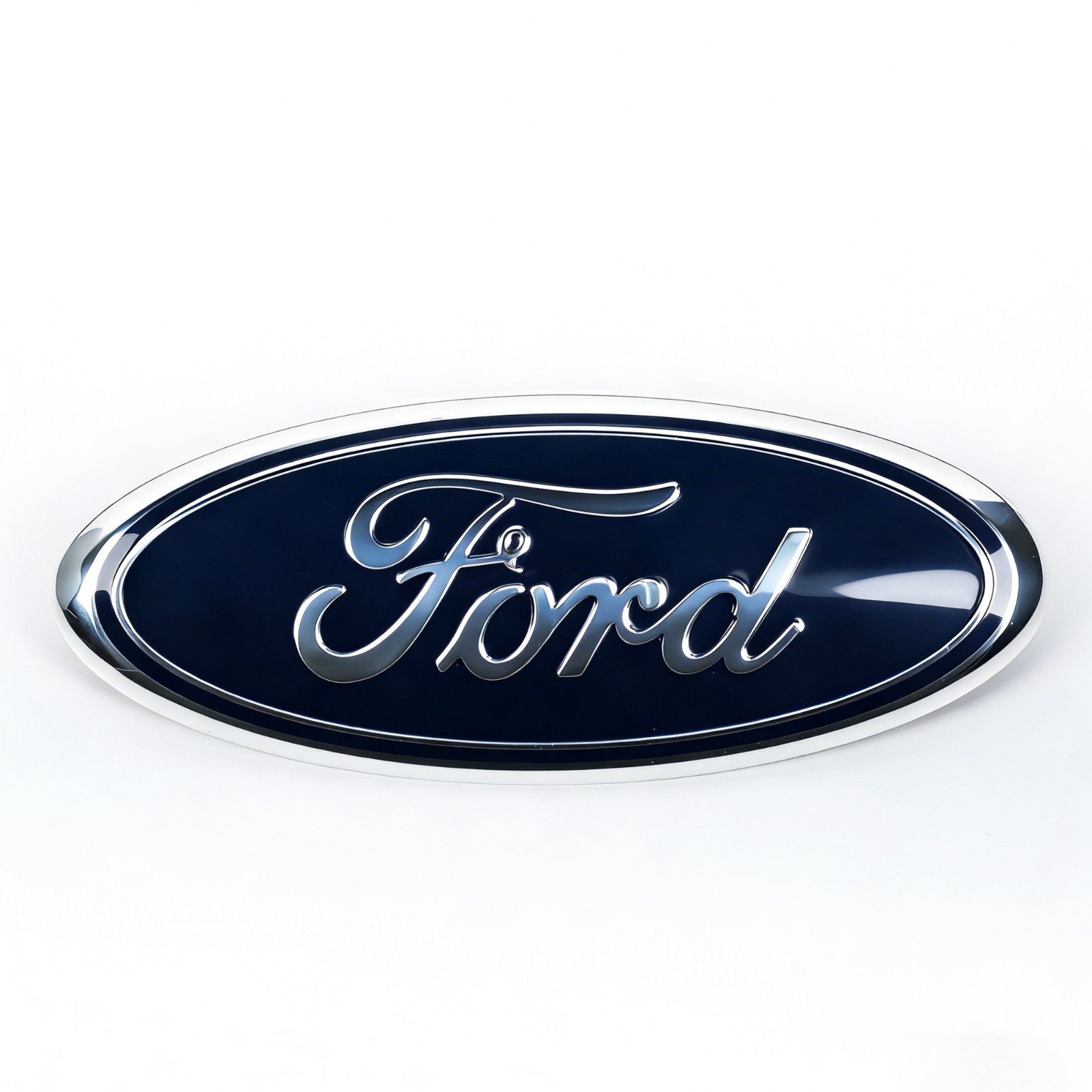 Blue & Chrome Front Grille 9\'\' 9 inch Oval Emblem For Ford F150 250 Logo Badge