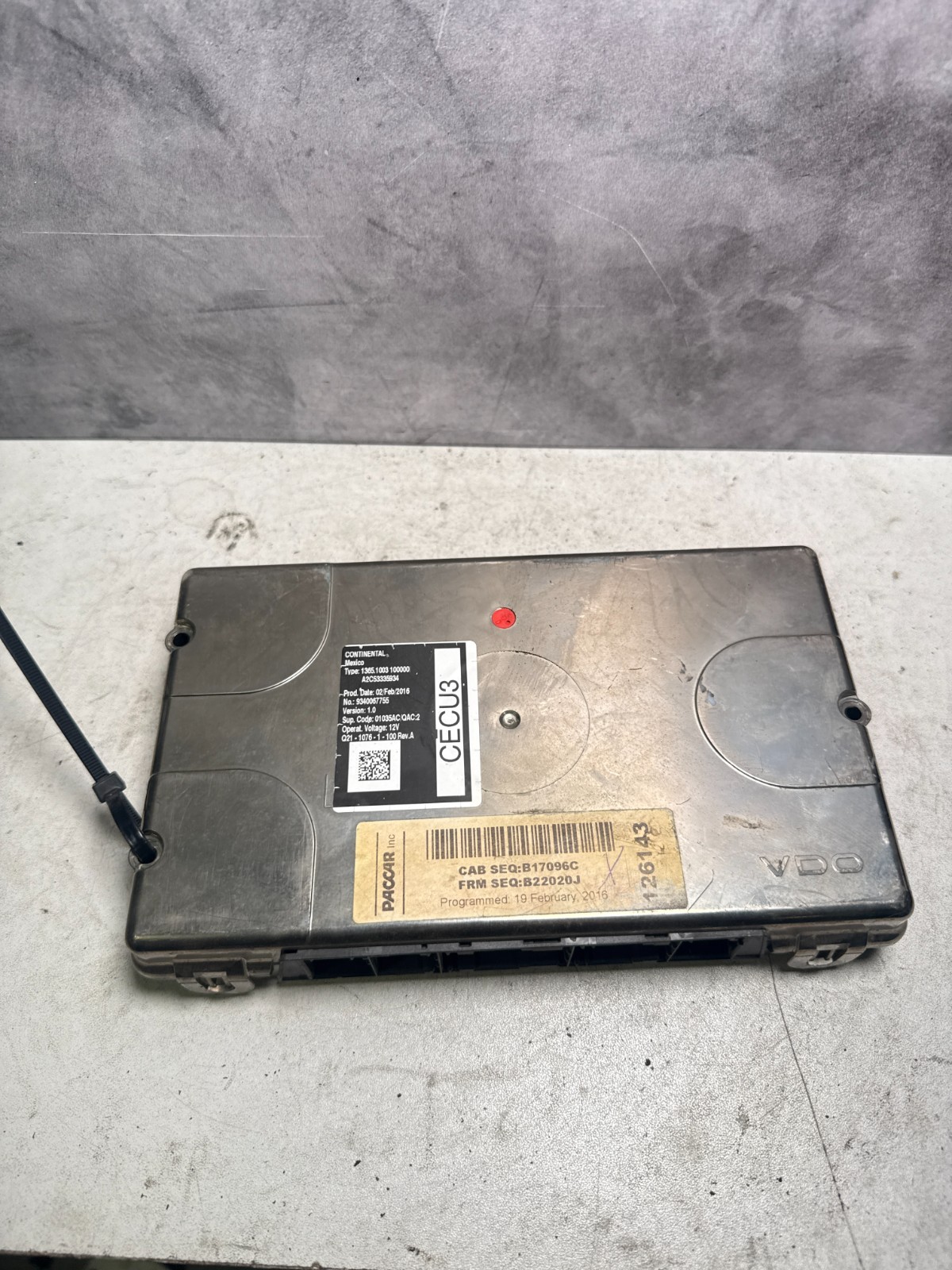 2018 Peterbilt PACCAR Cab Control Module CECU3 OEM PN: A2C53335934 OEM