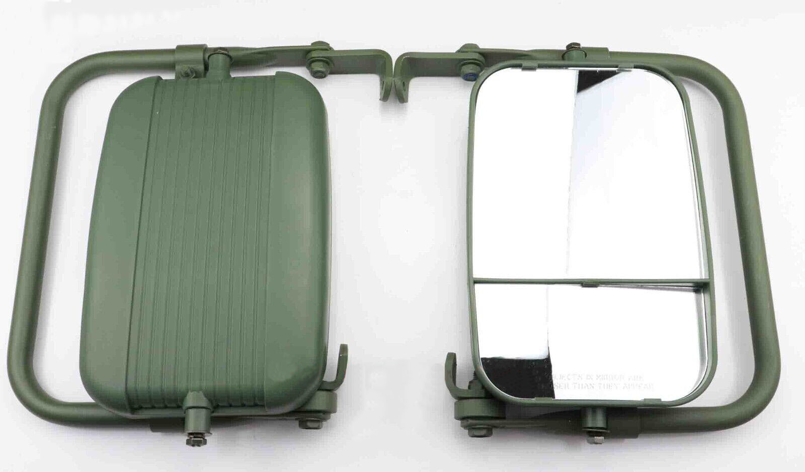 New Green HMMWV Mirror Assy Set, Pair Humvee H1 HUMMER, M998 12342129 12342130