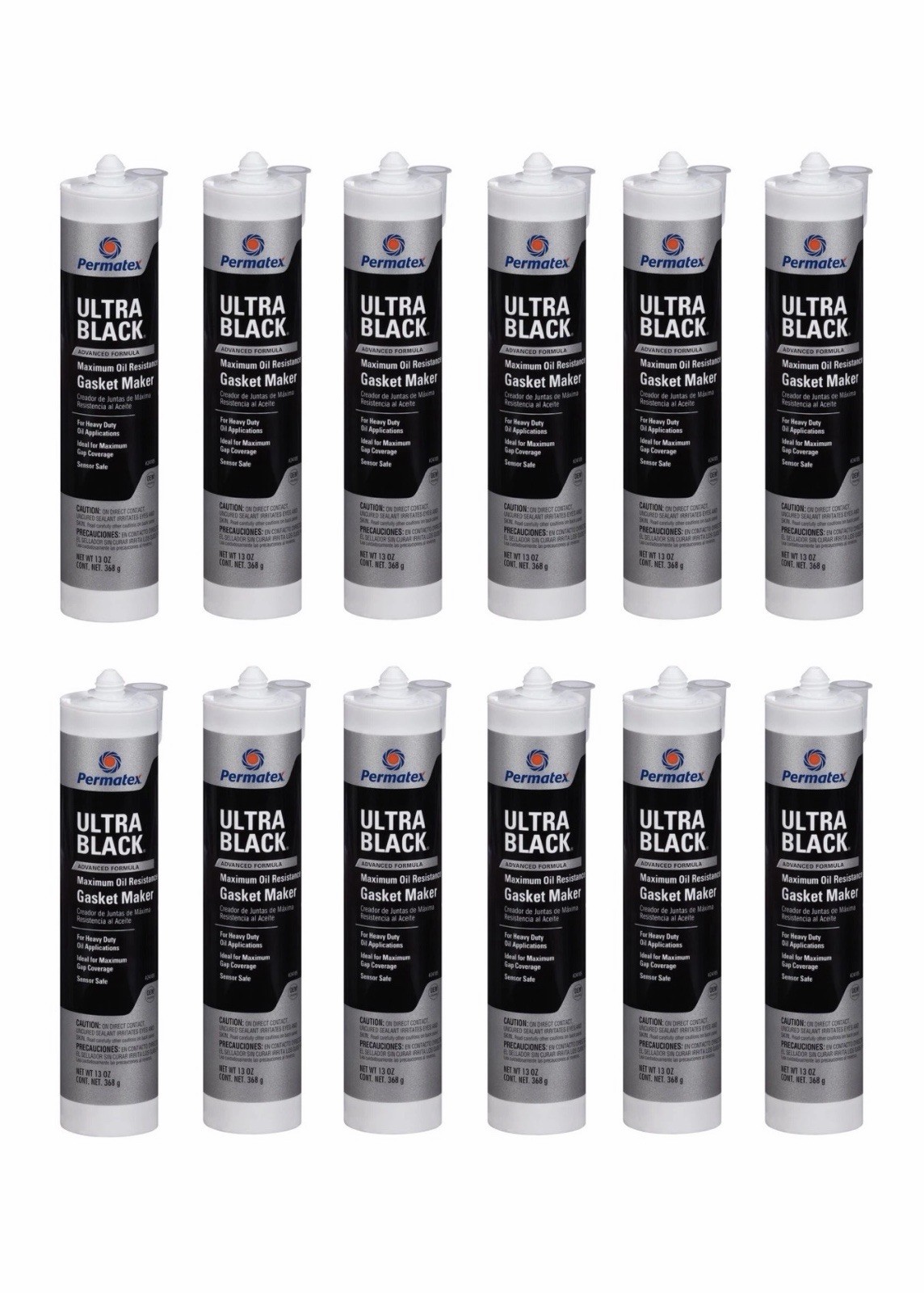 Permatex Set of 12 Ultra Black Maximum Oil Resistance RTV Silicone Gasket Maker