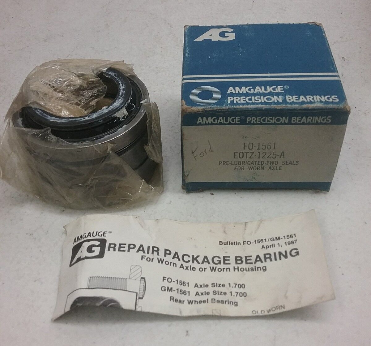 AMGUAGE PRECISION BEARINGS PRE-LUBRICATED TWO SEALS #FO-1561, EOTZ-1225-A