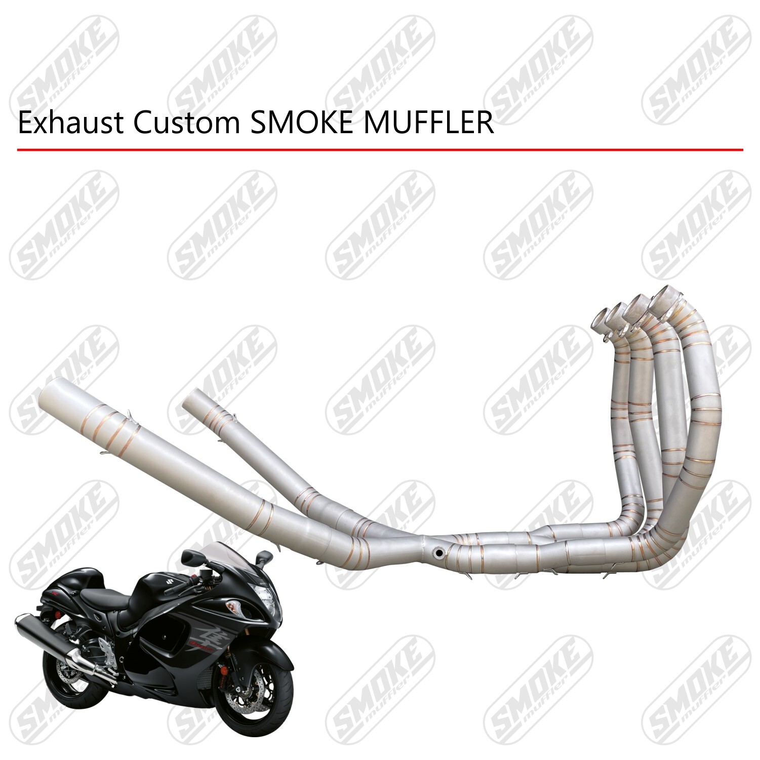 Header Custom Exhaust Suzuki Hayabusa 422 1999-2007 Smoke Muffler Original