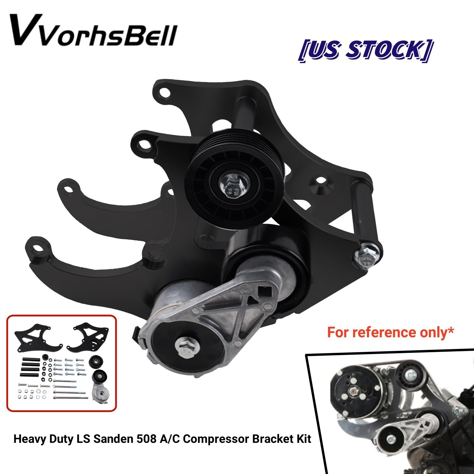 Billet A/C Air Conditioner Compressor Bracket Kit for Sanden 508 LS LS1 LS3 LSX