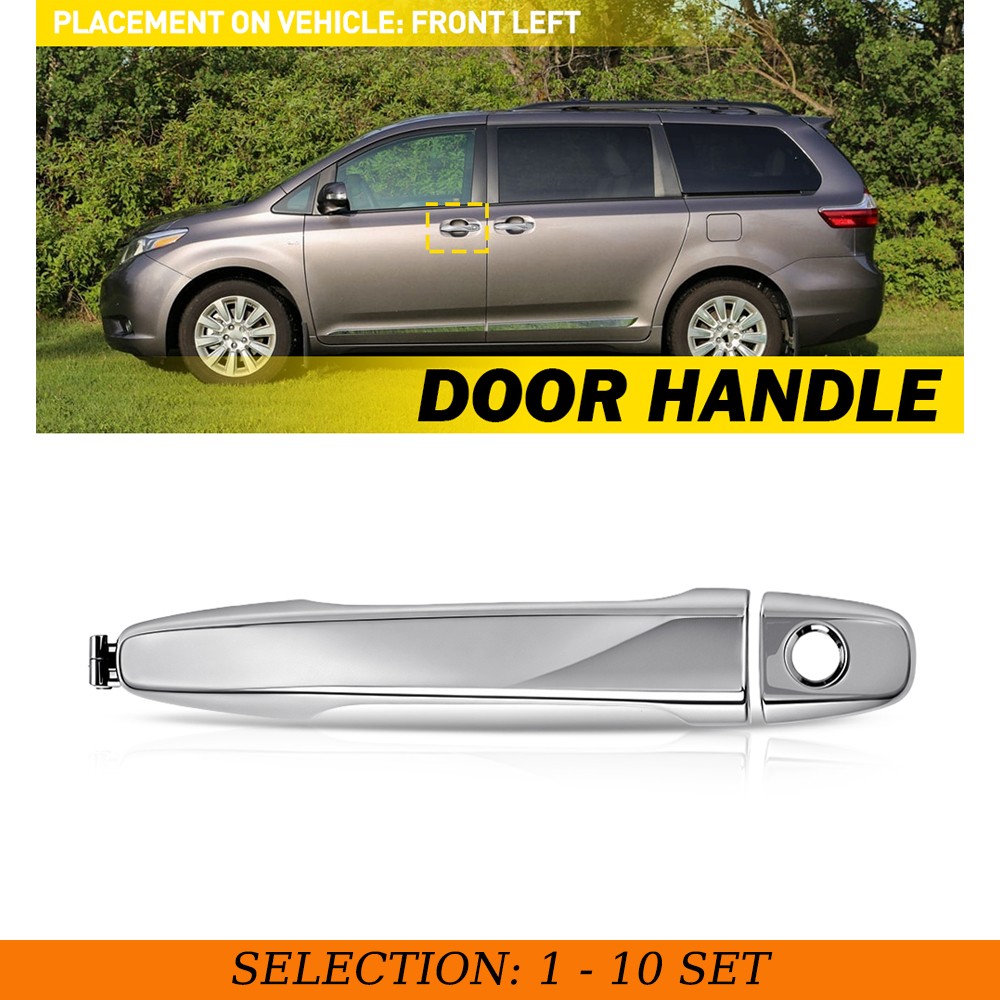 Fit Toyota Sienna 2011-2016 1-10 Chrome Exterior Door Pull Handle Bar Front Left