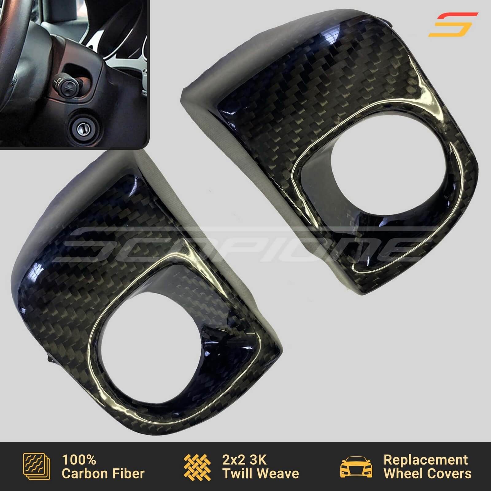 Scopione Carbon Steering Wheel Manual Gearbox Covers for Lamborghini Gallardo
