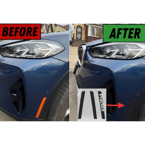 FOR 2023-2024 BMW X3 FRONT SIDE MARKER SMOKE TINT PRECUT OVERLAY VYNIL PPF