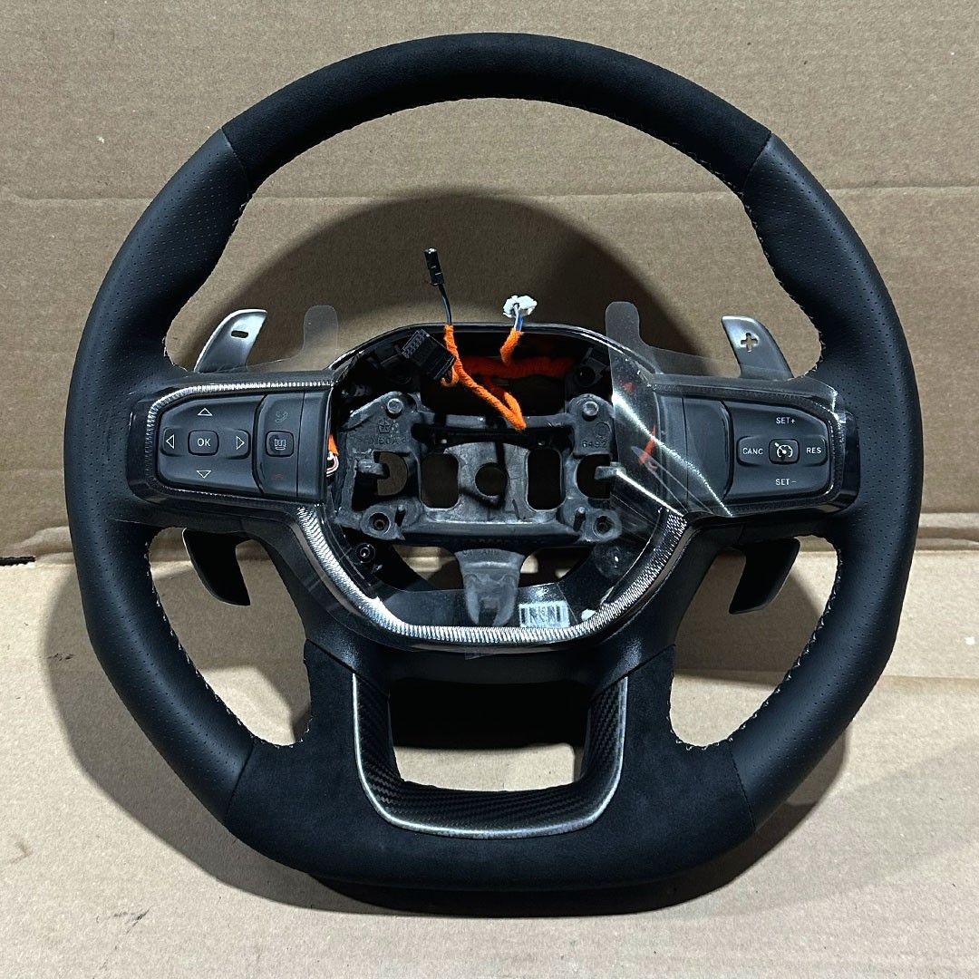 NEW OEM 2021-2024 Ram TRX 1500 Steering Wheel w/Carbon Fiber & Suede 7FX561TRAA NEW OEM 2021-2024 Ram TRX 1500 Steering Wheel w/Carbon Fiber & Suede 7FX561TRAA