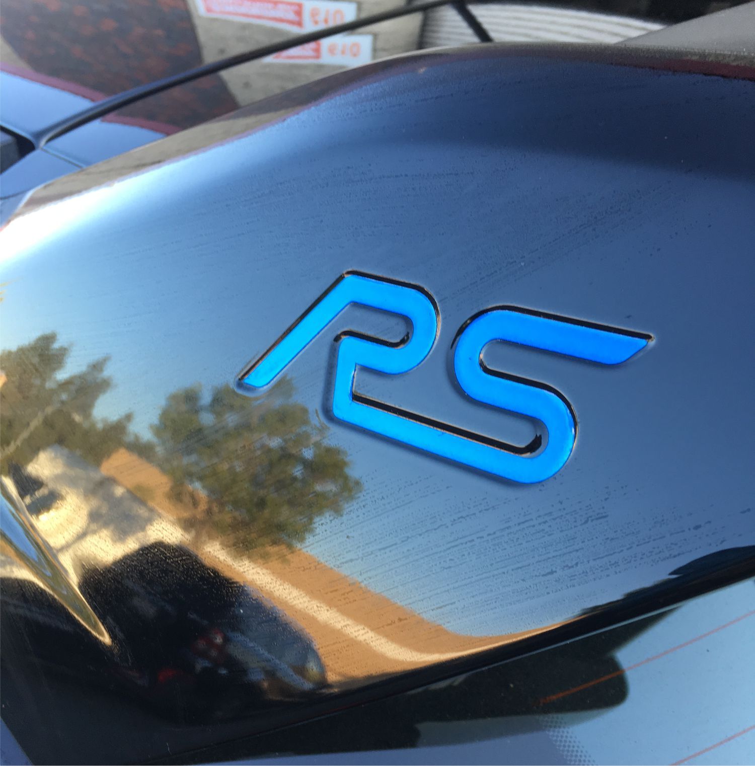 Ford Focus RS reflective Blue inlay decal for wing (2 per order) Ford Focus RS reflective Blue inlay decal for wing (2 per order)