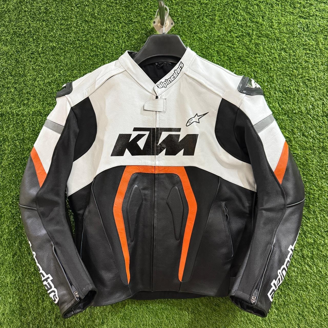New KTM Racing Motorcycle Leather Jacket Men Vintage Biker Genuine Cowhide