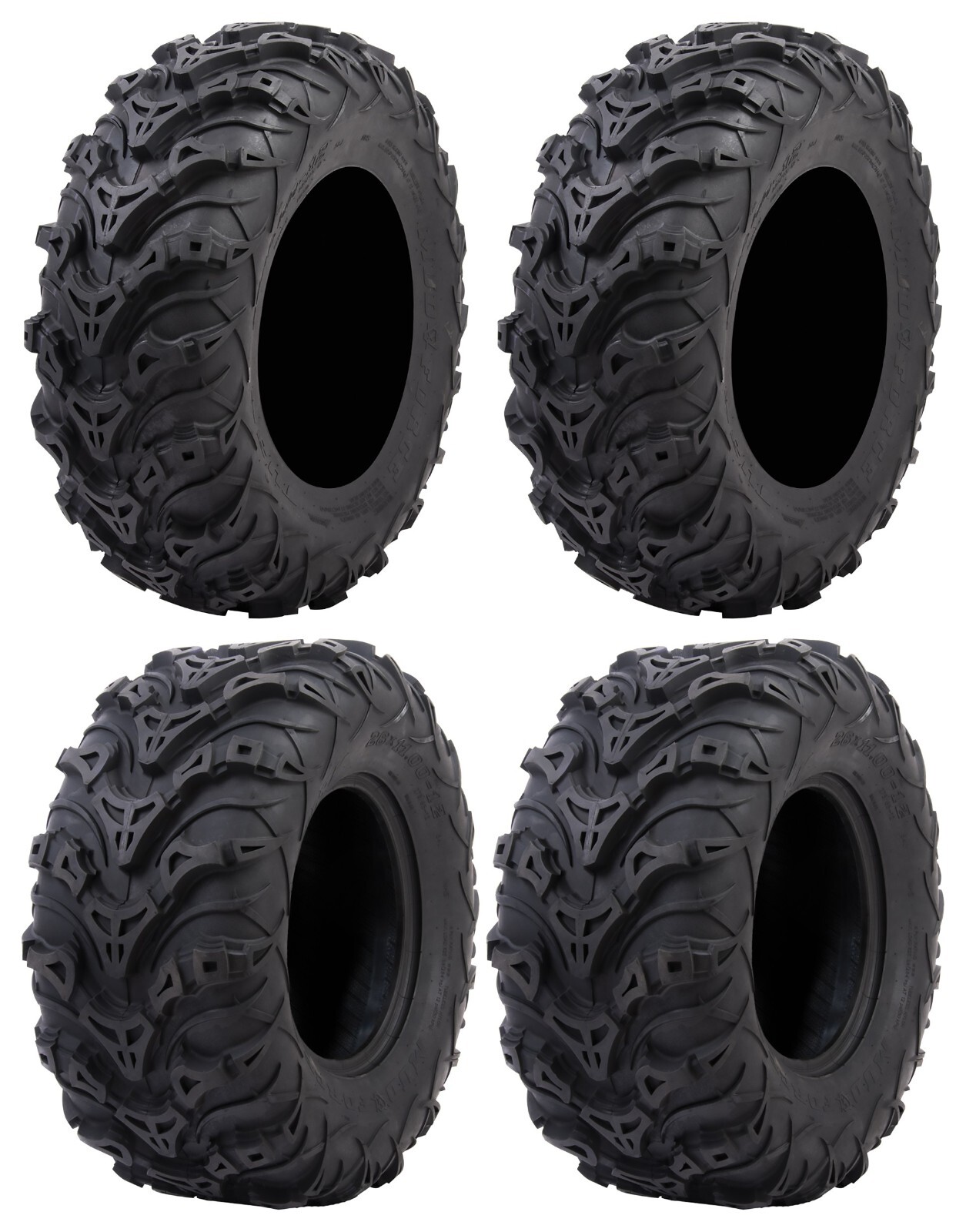 Tusk Mud Force® Set Of 4 ATV Tires, Front 25x8-12 and Rear 25x10-12