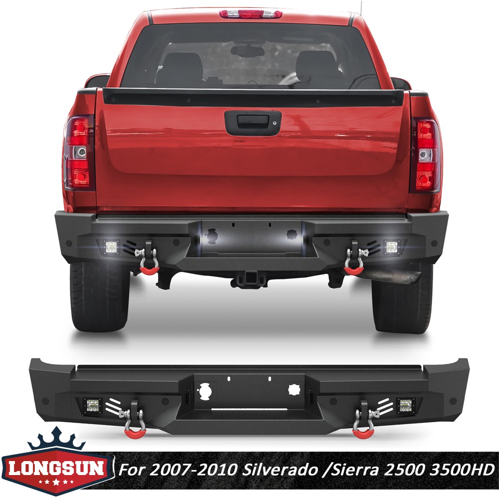 For 2007-2010 Chevy Silverado /GMC Sierra 2500 3500HD Rear Bumper W/Sensor Holes