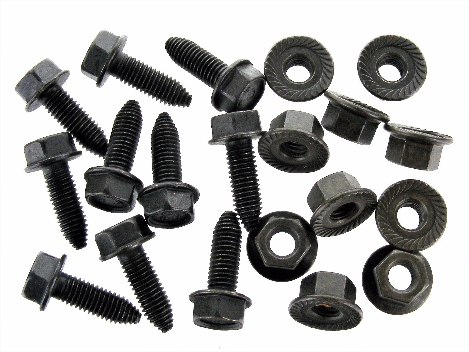 TOYOTA 8mm Body Bolts & Nuts- M8-1.25 x 25mm Long- 13mm Hex- 20pcs (10ea)- #133