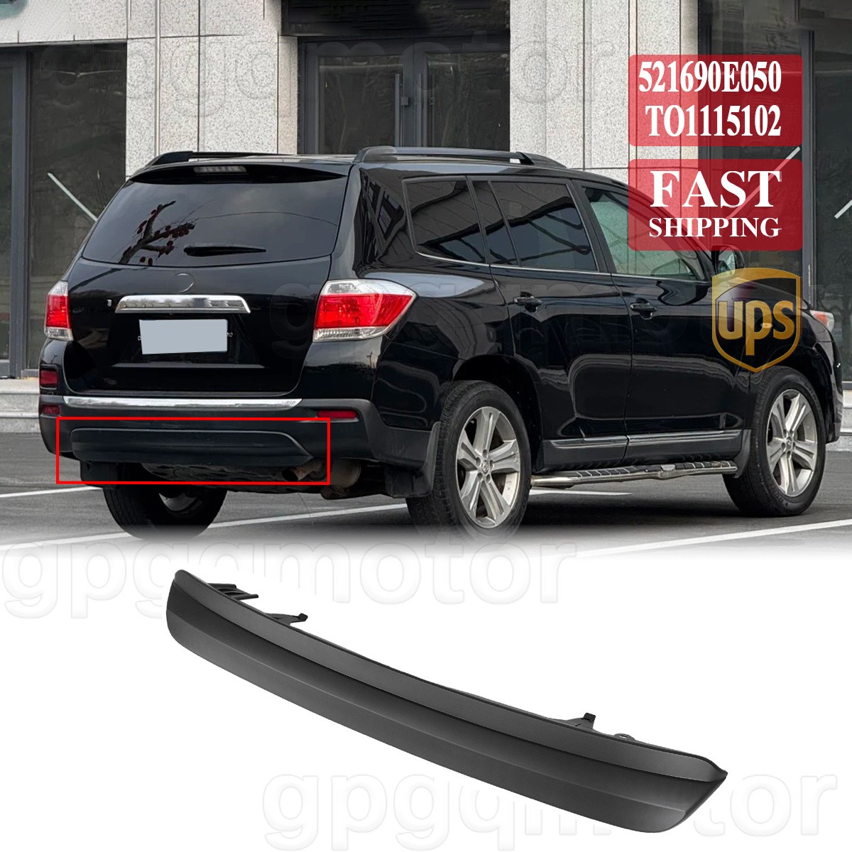 For Toyota Highlander 2011 2012 2013 Replaced Rear Lower Bumper Cover 521690E050