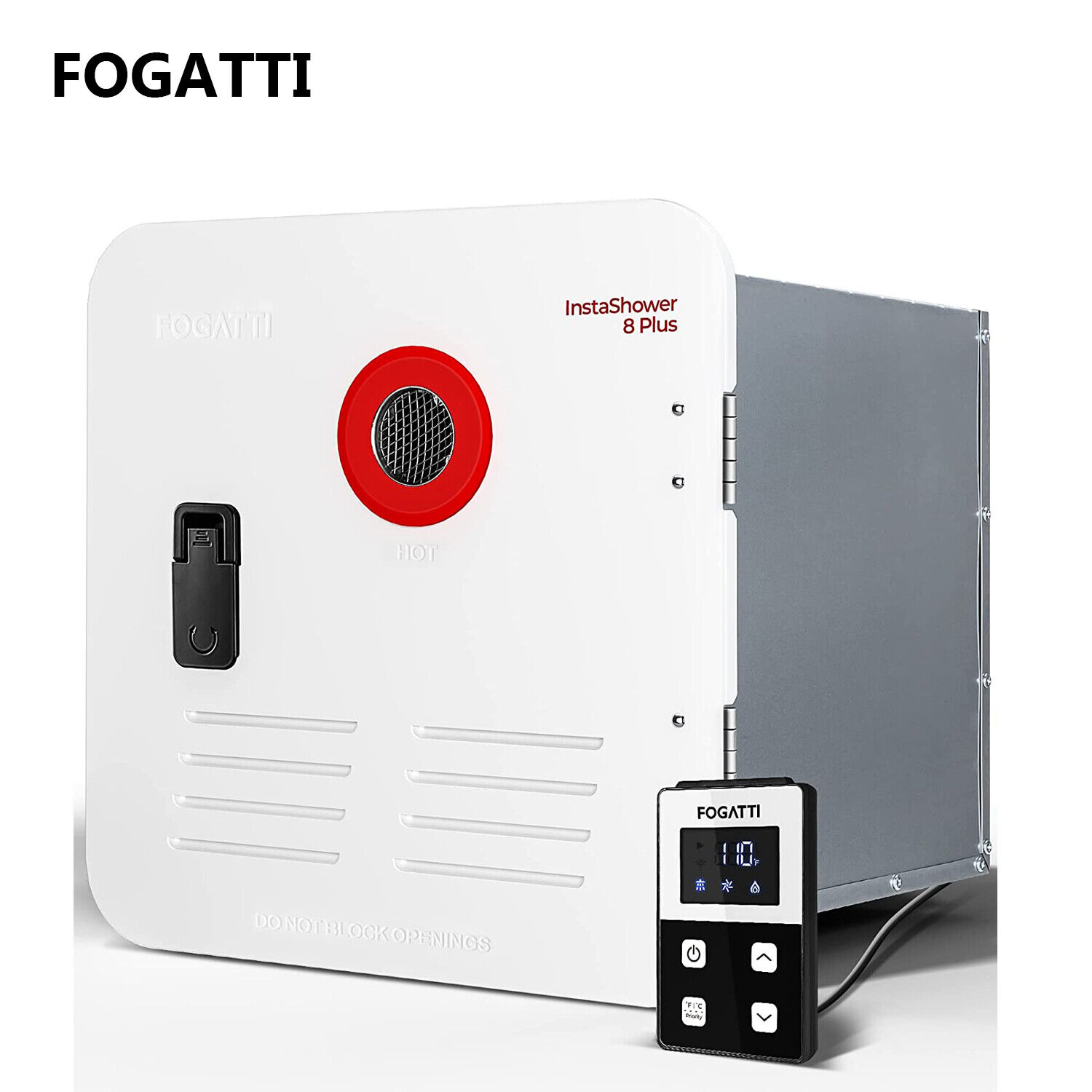 FOGATTI RV Tankless Water Heater 15x15'' Door Remote Controller 2.9GPM 55000BTU