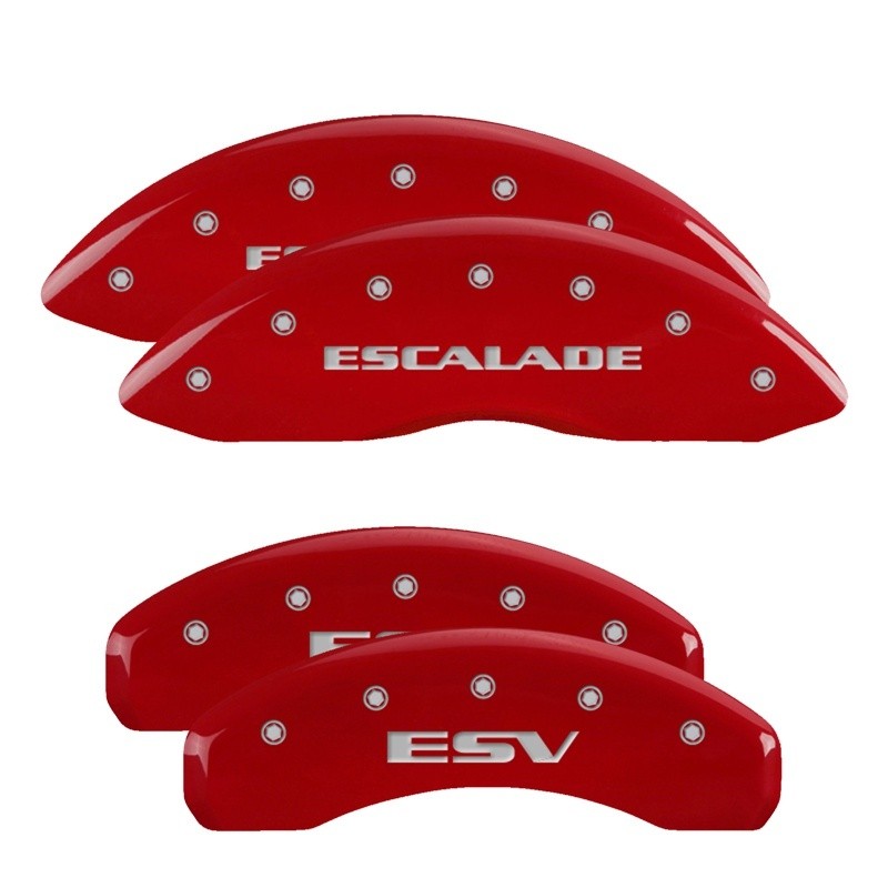 MGP 4-Piece Brake Caliper Covers for Cadillac Escalade & ESV – Red Finish